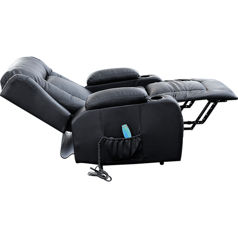 Recliner Chair Electric Massage Chair Lift Heated Leather Lounge Sofa Black