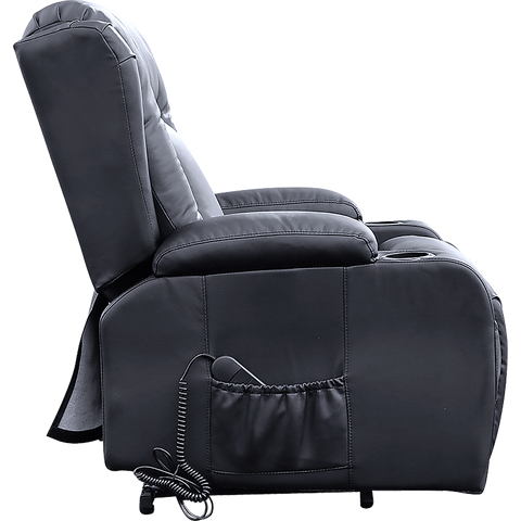 Recliner Chair Electric Massage Chair Lift Heated Leather Lounge Sofa Black