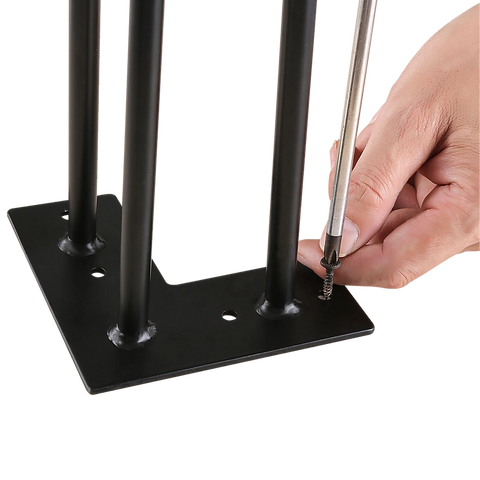 Set of 4 Industrial 3-Rod Retro Hairpin Table Legs 12mm Steel Bench Desk - 11cm Black