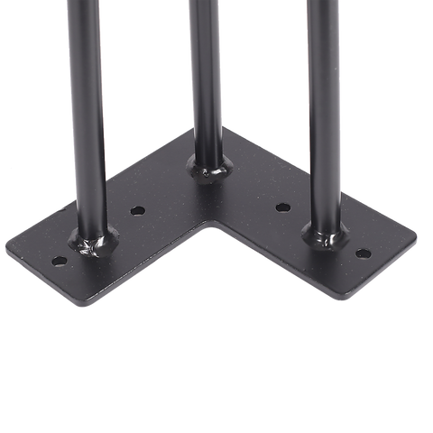 Set of 4 Industrial 3-Rod Retro Hairpin Table Legs 12mm Steel Bench Desk - 11cm Black