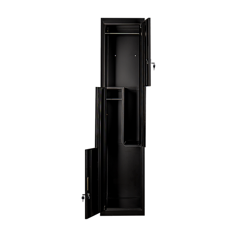 Black Two-Door L-shaped Office Gym Shed Storage Lockers