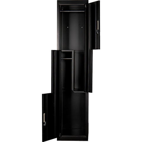 Black Two-Door L-shaped Office Gym Shed Storage Lockers