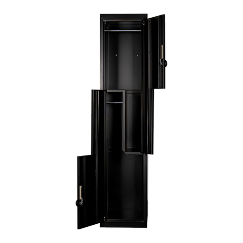 Black Two-Door L-shaped Office Gym Shed Storage Lockers