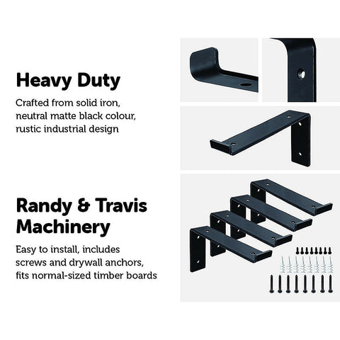 Floating Wall Shelf Brackets Heavy Duty Rustic Industrial 4-Pack