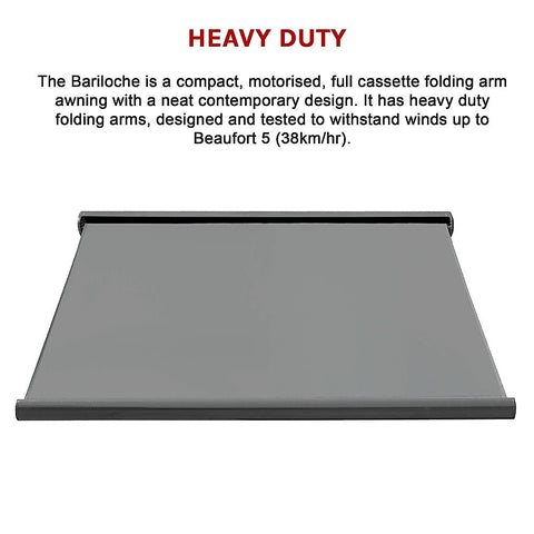 5.5m x 3.0m Retractable Folding Arm Awning Heavy Duty Full Cassette Motorised