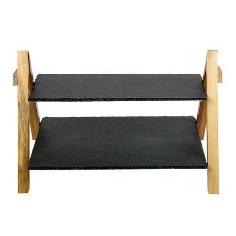 Party 2 Tier Cake Stand Slate Wedding Tiered Serving Stand Afternoon Tea