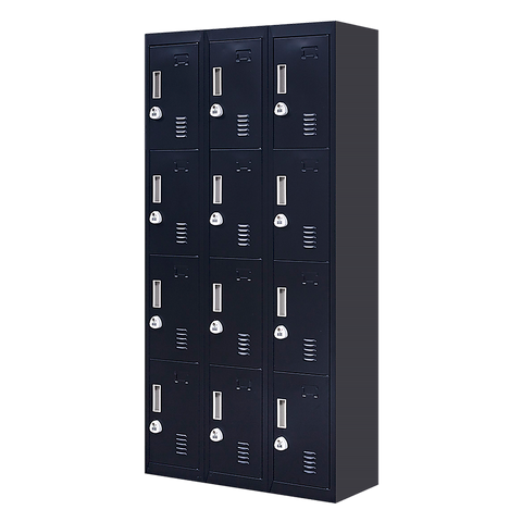 12-Door Locker for Office Gym Shed School Home Storage - 3-Digit Combination Lock