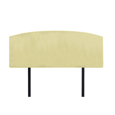 Linen Fabric Double Bed Curved Headboard Bedhead - Sulfur Yellow