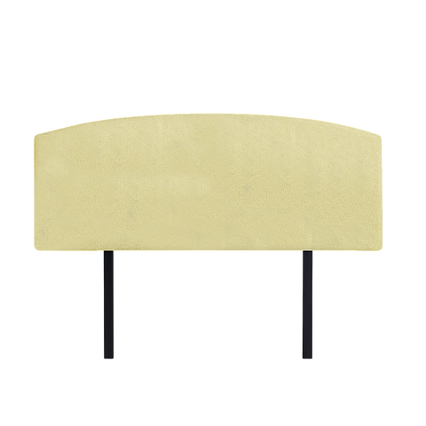 Linen Fabric Queen Bed Curved Headboard Bedhead - Sulfur Yellow