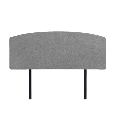 Linen Fabric Queen Bed Curved Headboard Bedhead - Night Ash