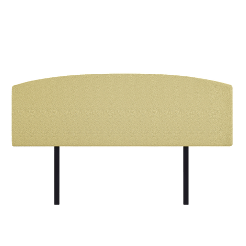 Linen Fabric King Bed Curved Headboard Bedhead - Sulfur Yellow