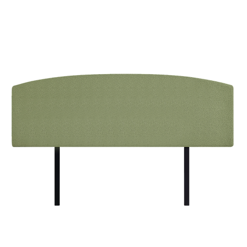 Linen Fabric King Bed Curved Headboard Bedhead - Olive Green