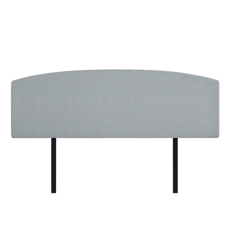 Linen Fabric King Bed Curved Headboard Bedhead - Stone Grey