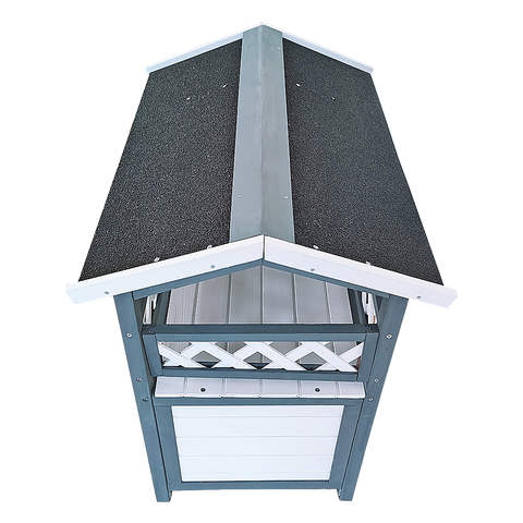 Cat House Weatherproof 2-Story Indoor Outdoor Wooden Shelter Bitumen Roof