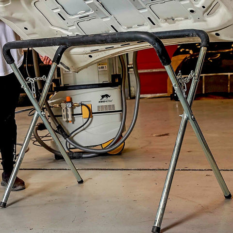 2x Fender Work Bench Panel Stand Curved Legs Panel Repair Beating Spray Painting