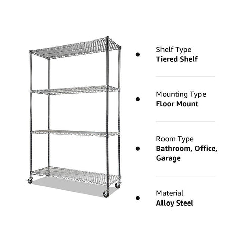 Modular Wire Storage Shelf 1500 x 600 x 1800mm Steel Shelving