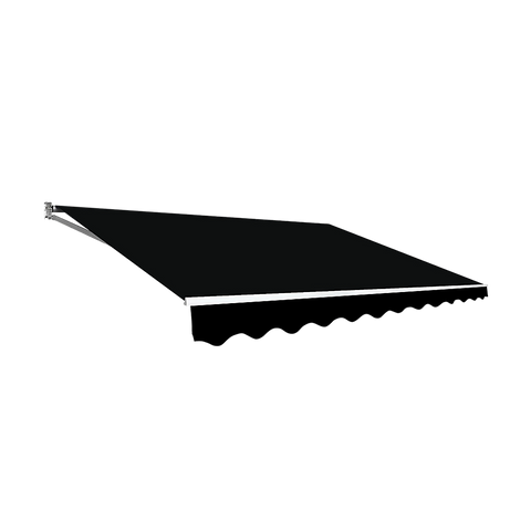 Outdoor Folding Arm Awning Retractable Sunshade Canopy Black 5.0m x 3.0m