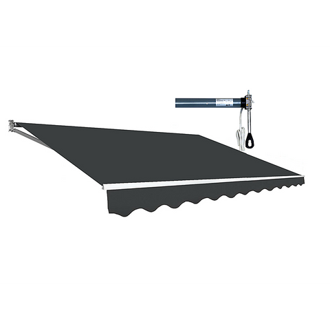 Motorised Outdoor Folding Arm Awning Retractable Sunshade Canopy Grey 4.0m x 3.0m