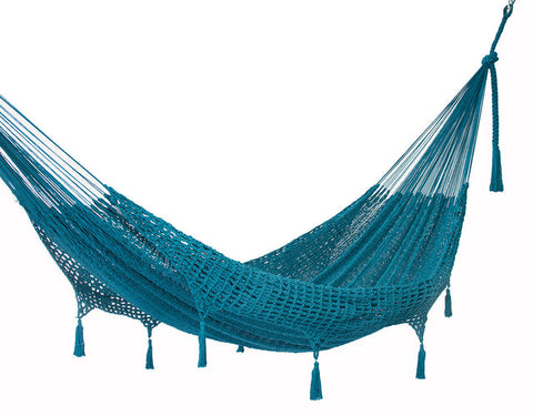 Mayan Legacy King Size Deluxe Outdoor Cotton Mexican Hammock in Bondi Colour