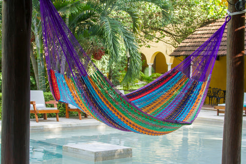 Outdoor undercover cotton Mayan Legacy hammock Family size Colorina