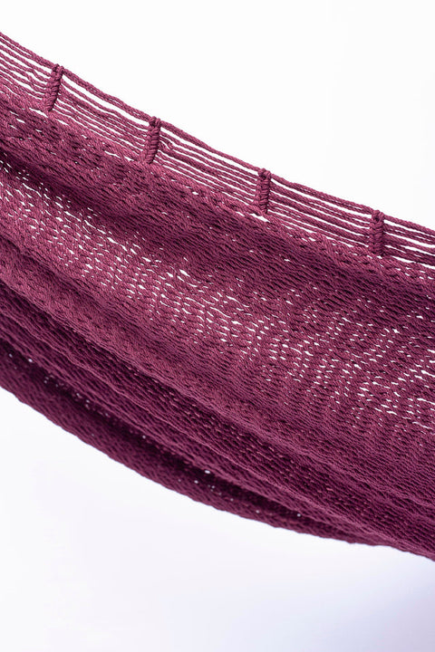 Mayan Legacy King Size Outdoor Cotton Mexican Hammock in Maroon Colour