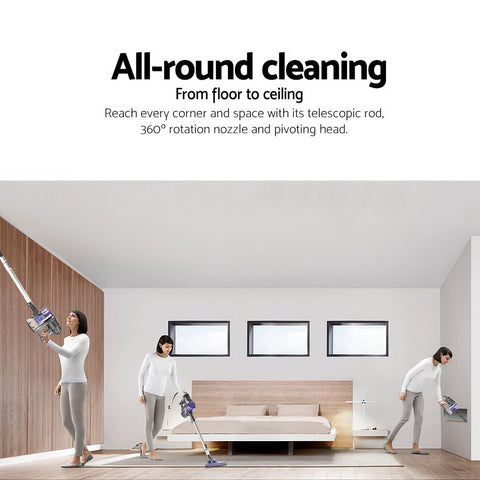 Devanti Corded Handheld Bagless Vacuum Cleaner - Purple and Silver