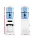 Devanti 22L Bench Top Water Cooler Dispenser Filter Purifier with Hot/ Cold/ Room Temperature Taps - Measurement