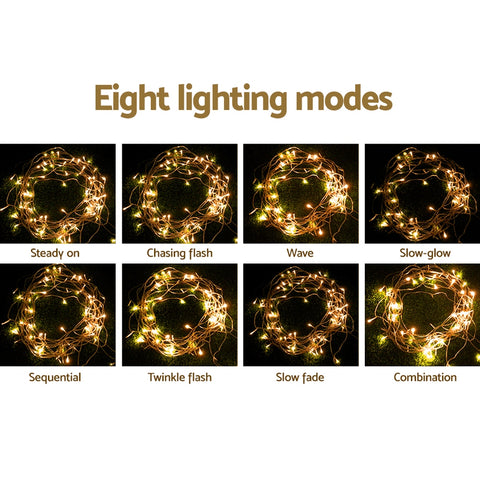 Jingle Jollys 800 LED Christmas Icicle Lights Warm White
