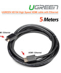 UGREEN Full Copper High Speed HDMI Cable with Ethernet 5M (10109)