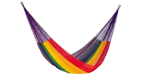 King Mayan Legacy Cotton Mexican Hammock in Rainbow colour