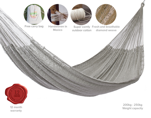 King Size Outoor Cotton Mayan Legacy Mexican Hammock in  Dream Sands