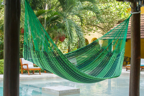 King  Size Outoor Cotton Mayan Legacy Mexican Hammock in Jardin