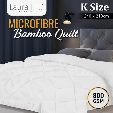 Laura Hill 800GSM Microfibre Bamboo Quilt Comforter Doona - King